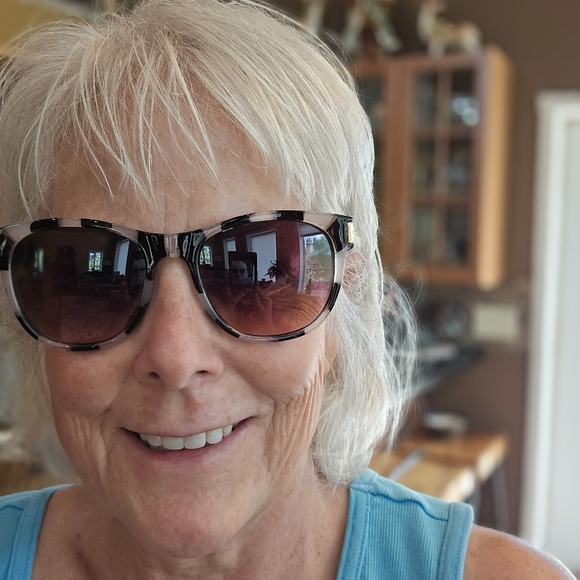 Oscar De La Renta Tortise Shell Blush Rose Brown Cat Eye Sunglasses - Picture 8 of 10